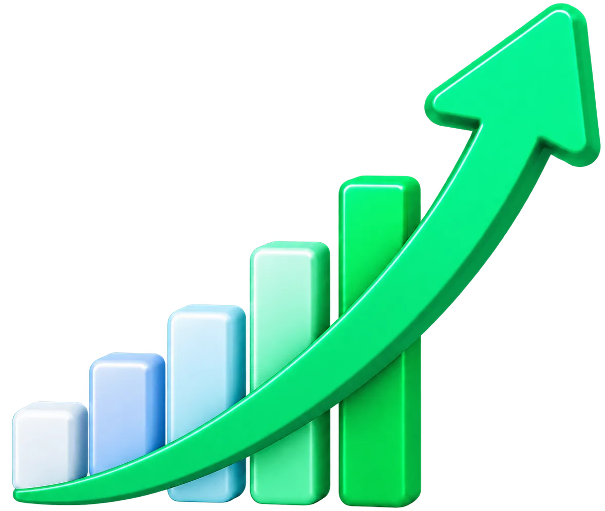 Gráfico de crecimiento en ventas