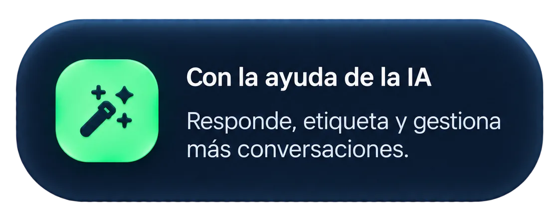 Con la ayuda de la IA: responde, etiqueta y gestiona más conversaciones