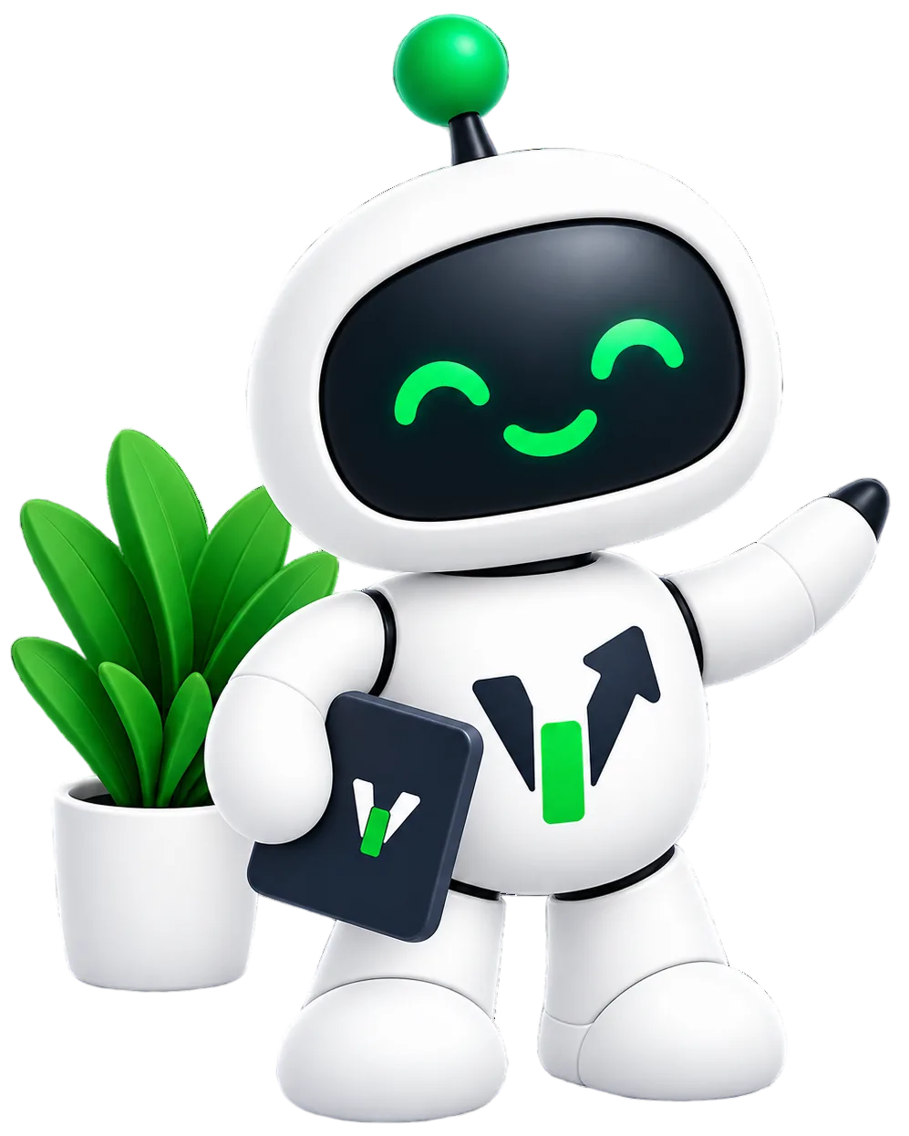 Robot de VenderIA mostrando métricas desde una tablet